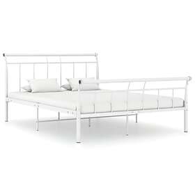 vidaXL Bed Frame White Metal 140x200 cm