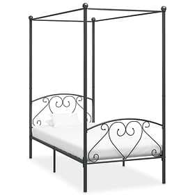 vidaXL Canopy Bed Frame Grey Metal 120x200 cm