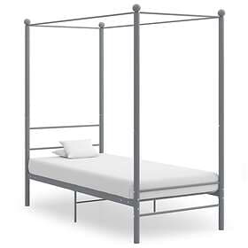 vidaXL Canopy Bed Frame Grey Metal 100x200 cm