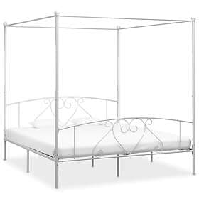 vidaXL Canopy Bed Frame White Metal 200x200 cm
