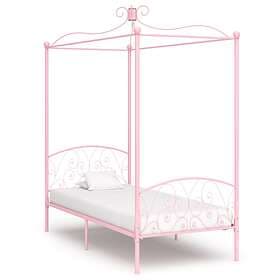 vidaXL Canopy Bed Frame Pink Metal 100x200 cm