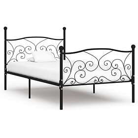vidaXL Bed Frame with Slatted Base Black Metal 100x200 cm