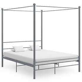 vidaXL Canopy Bed Frame Grey Metal 160x200 cm