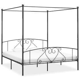 vidaXL Canopy Bed Frame Grey Metal 6FT Super King