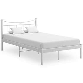 vidaXL Bed Frame White Metal and Plywood 120x200 cm