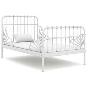 vidaXL Extendable Bed Frame White Metal 80x130/200 cm