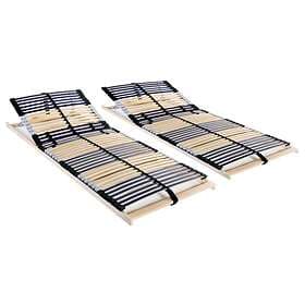 vidaXL Slatted Bed Bases 2 pcs with 42 Slats 7 Zones 70x200 cm