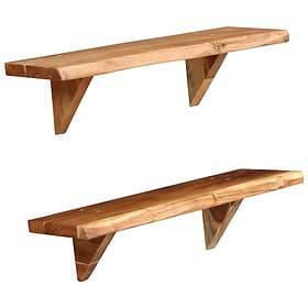 vidaXL Wall Shelves 2 pcs 60x20x16 cm Solid Acacia Wood