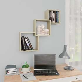 vidaXL Cube Wall Shelves Sonoma Oak 84.5x15x27 cm Chipboard