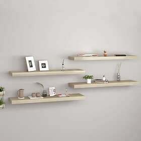 vidaXL Floating Wall Shelves 4 pcs Oak 90x23.5x3.8 cm MDF