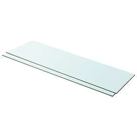 vidaXL Shelves 2 pcs Panel Glass Clear 100x30 cm