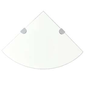 vidaXL Corner Shelves 2 pcs with Chrome Supports Glass Clear 25x25 cm