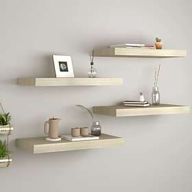 vidaXL Floating Wall Shelves 4 pcs Oak 60x23.5x3.8 cm MDF