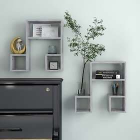 vidaXL Wall Shelves 2 pcs Concrete Grey 50x15x50 cm Chipboard