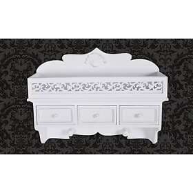 vidaXL Wall Shelf/Peg with 3 Drawers 2 Hooks
