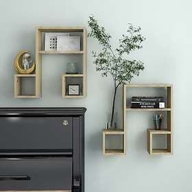 vidaXL Wall Shelves 2 pcs Sonoma Oak 50x15x50 cm Chipboard
