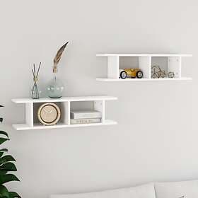 vidaXL Wall Shelves 2 pcs White 78x18x20 cm Chipboard