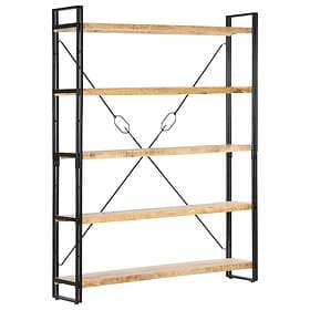 vidaXL 5-Tier Bookcase 140x30x180 cm Solid Mango Wood