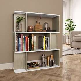 vidaXL Book Cabinet/Room Divider White and Sonoma Oak 80x24x96cm