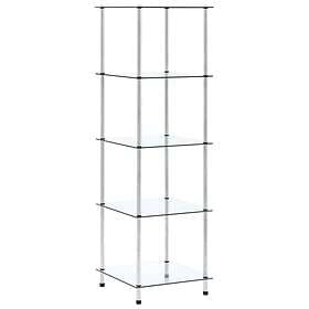 vidaXL 5-Tier Shelf Transparent 40x40x130 cm Tempered Glass