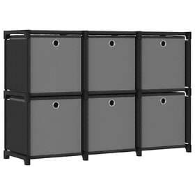 vidaXL 6-Cube Display Shelf with Boxes Black 103x30x72.5 cm Fabric