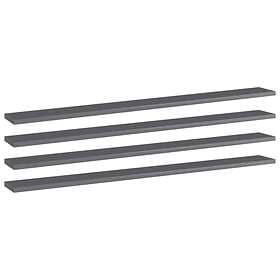 vidaXL Bookshelf Boards 4 pcs High Gloss Grey 100x10x1.5 cm Chipboard