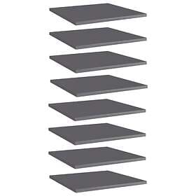 vidaXL Bookshelf Boards 8 pcs High Gloss Grey 40x40x1.5 cm Chipboard