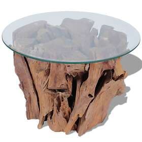 vidaXL Coffee Table Solid Teak Driftwood 60 cm