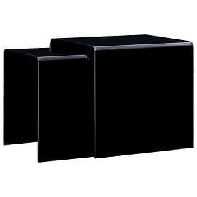vidaXL Nesting Coffee Tables 2 pcs Black 42x42x41.5 cm Tempered Glass