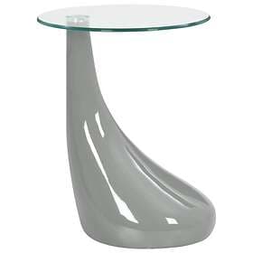 vidaXL Coffee Table with Round Glass Top High Gloss Grey