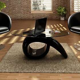 vidaXL Coffee Table with Oval Glass Top High Gloss Black