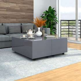 vidaXL Coffee Table High Gloss Grey 100x100x35 cm