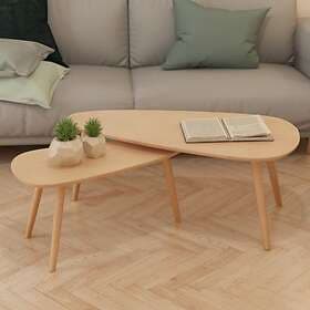 vidaXL Coffee Table Set 2 Pieces Solid Brown Pinewood