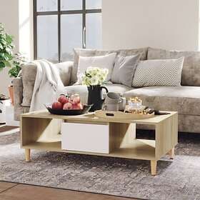 vidaXL Coffee Table White and Sonoma Oak 103.5x60x35 cm Chipboard
