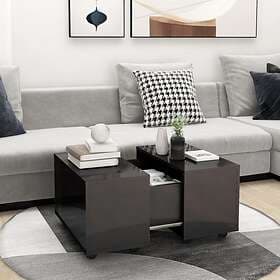 vidaXL Coffee Table High Gloss Grey 60x60x38 cm Chipboard