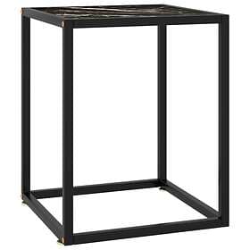 vidaXL Coffee Table Black with Marble Glass 40x40x50 cm