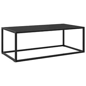 vidaXL Coffee Table Black with Glass 100x50x35 cm