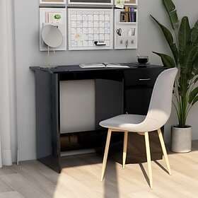 vidaXL Desk High Gloss Black 100x50x76 cm Chipboard