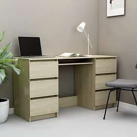 vidaXL Writing Desk Sonoma Oak 140x50x77 cm Chipboard