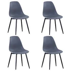 vidaXL Dining Chairs 4 pcs Grey PP