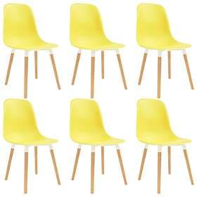 vidaXL Dining Chairs 6 pcs Yellow Plastic