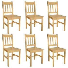 vidaXL Dining Chairs 6 pcs Pinewood