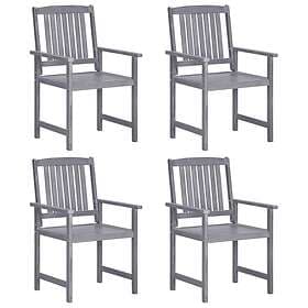 vidaXL Director's Chairs 4 pcs Solid Acacia Wood Grey