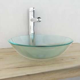 vidaXL Basin Tempered Glass 42 cm Frosted