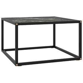 vidaXL Soffbord Marmor Glas 60x60x35