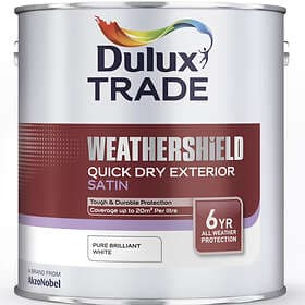 Dulux Weathershield Exterior Quick Drying Satin Brilliant White 2.5l