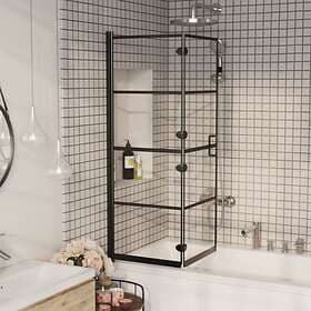 vidaXL Shower Wall Foldable ESG 100x140cm Black