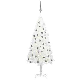 Be Basic Plastgran With LED Och Kulor White 120cm