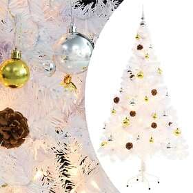 Be Basic Plastgran With Julkulor Och LED Vit 150cm