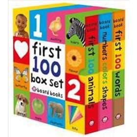First 100 Board Book Box Set (3 Books): First 100 Words, Numbers Colors Shapes, 